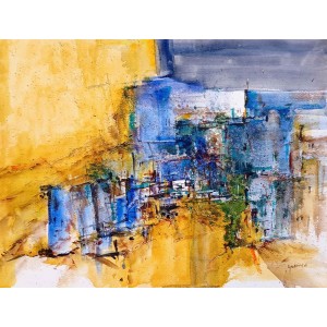 Ejaz Khan, 15 x 20 Inch, Water Color on Paper, Abstract Painting, AC-EJK-008